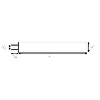 Boulon fileté Arbre fileté 35x290 avec filetage M27x2 42CrMo4 surface trempé inductif